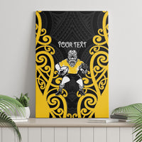 Wellington Custom Rugby New Zealand Canvas Wall Art Aotearoa Maori Pukana Tiki Mascot