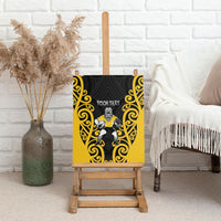 Wellington Custom Rugby New Zealand Canvas Wall Art Aotearoa Maori Pukana Tiki Mascot