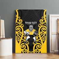 Wellington Custom Rugby New Zealand Canvas Wall Art Aotearoa Maori Pukana Tiki Mascot