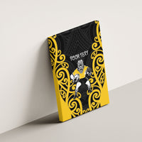 Wellington Custom Rugby New Zealand Canvas Wall Art Aotearoa Maori Pukana Tiki Mascot