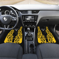 Wellington Custom Rugby New Zealand Car Mats Aotearoa Maori Pukana Tiki Mascot