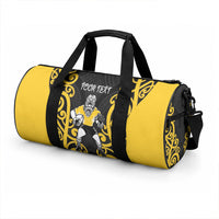 Wellington Custom Rugby New Zealand Duffle Bag Aotearoa Maori Pukana Tiki Mascot