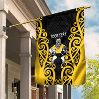 Wellington Custom Rugby New Zealand Garden Flag Aotearoa Maori Pukana Tiki Mascot