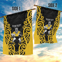 Wellington Custom Rugby New Zealand Garden Flag Aotearoa Maori Pukana Tiki Mascot