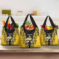 Wellington Custom Rugby New Zealand Grocery Bag Aotearoa Maori Pukana Tiki Mascot