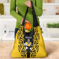 Wellington Custom Rugby New Zealand Grocery Bag Aotearoa Maori Pukana Tiki Mascot