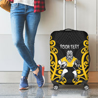 Wellington Custom Rugby New Zealand Luggage Cover Aotearoa Maori Pukana Tiki Mascot