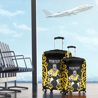 Wellington Custom Rugby New Zealand Luggage Cover Aotearoa Maori Pukana Tiki Mascot