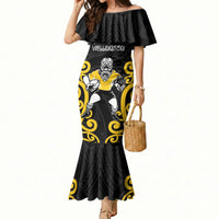Wellington Custom Rugby New Zealand Mermaid Dress Aotearoa Maori Pukana Tiki Mascot