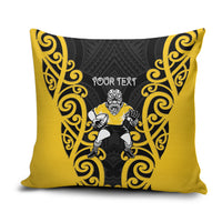 Wellington Custom Rugby New Zealand Pillow Cover Aotearoa Maori Pukana Tiki Mascot