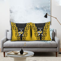 Wellington Custom Rugby New Zealand Pillow Cover Aotearoa Maori Pukana Tiki Mascot