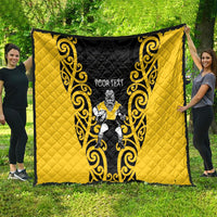 Wellington Custom Rugby New Zealand Quilt Aotearoa Maori Pukana Tiki Mascot