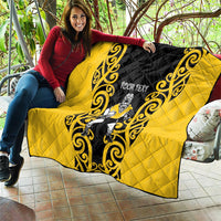 Wellington Custom Rugby New Zealand Quilt Aotearoa Maori Pukana Tiki Mascot