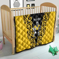 Wellington Custom Rugby New Zealand Quilt Aotearoa Maori Pukana Tiki Mascot