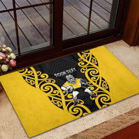 Wellington Custom Rugby New Zealand Rubber Doormat Aotearoa Maori Pukana Tiki Mascot