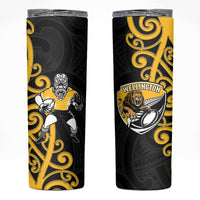 Wellington Custom Rugby New Zealand Skinny Tumbler Aotearoa Maori Pukana Tiki Mascot