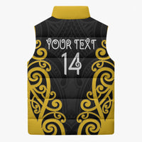 Wellington Custom Rugby New Zealand Sleeveless Puffer Jacket Aotearoa Maori Pukana Tiki Mascot