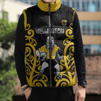 Wellington Custom Rugby New Zealand Sleeveless Puffer Jacket Aotearoa Maori Pukana Tiki Mascot