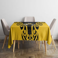 Wellington Custom Rugby New Zealand Tablecloth Aotearoa Maori Pukana Tiki Mascot