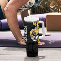 Wellington Custom Rugby New Zealand Tumbler With Handle Aotearoa Maori Pukana Tiki Mascot