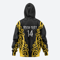 Wellington Custom Rugby New Zealand Zip Hoodie Aotearoa Maori Pukana Tiki Mascot