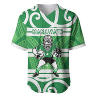Manawatu Custom Rugby New Zealand Baseball Jersey Aotearoa Maori Pukana Tiki Mascot