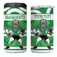 Manawatu Custom Rugby New Zealand 4 in 1 Can Cooler Tumbler Aotearoa Maori Pukana Tiki Mascot