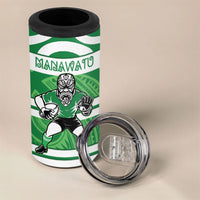 Manawatu Custom Rugby New Zealand 4 in 1 Can Cooler Tumbler Aotearoa Maori Pukana Tiki Mascot