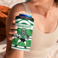 Manawatu Custom Rugby New Zealand 4 in 1 Can Cooler Tumbler Aotearoa Maori Pukana Tiki Mascot