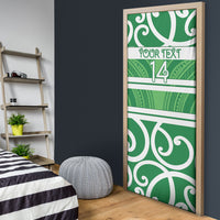 Manawatu Custom Rugby New Zealand Door Cover Aotearoa Maori Pukana Tiki Mascot