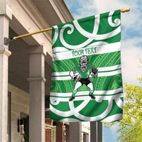 Manawatu Custom Rugby New Zealand Garden Flag Aotearoa Maori Pukana Tiki Mascot