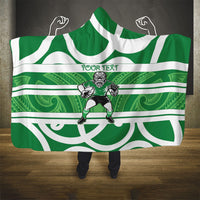 Manawatu Custom Rugby New Zealand Hooded Blanket Aotearoa Maori Pukana Tiki Mascot
