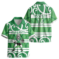 Manawatu Custom Rugby New Zealand Kid Hawaiian Shirt Aotearoa Maori Pukana Tiki Mascot