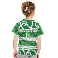 Manawatu Custom Rugby New Zealand Kid T Shirt Aotearoa Maori Pukana Tiki Mascot