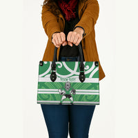 Manawatu Custom Rugby New Zealand Leather Bag Aotearoa Maori Pukana Tiki Mascot