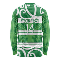 Manawatu Custom Rugby New Zealand Long Sleeve Shirt Aotearoa Maori Pukana Tiki Mascot