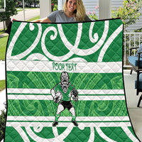 Manawatu Custom Rugby New Zealand Quilt Aotearoa Maori Pukana Tiki Mascot