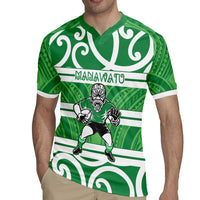 Manawatu Custom Rugby New Zealand Rugby Jersey Aotearoa Maori Pukana Tiki Mascot