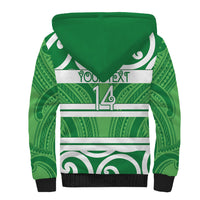Manawatu Custom Rugby New Zealand Sherpa Hoodie Aotearoa Maori Pukana Tiki Mascot