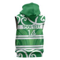 Manawatu Custom Rugby New Zealand Sleeveless Hoodie Aotearoa Maori Pukana Tiki Mascot