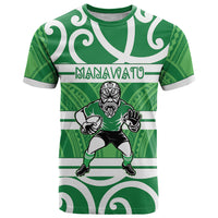 Manawatu Custom Rugby New Zealand T Shirt Aotearoa Maori Pukana Tiki Mascot