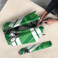 Manawatu Custom Rugby New Zealand Umbrella Aotearoa Maori Pukana Tiki Mascot