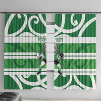 Manawatu Custom Rugby New Zealand Window Curtain Aotearoa Maori Pukana Tiki Mascot