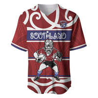 Southland Custom Rugby New Zealand Baseball Jersey Aotearoa Maori Pukana Tiki Mascot