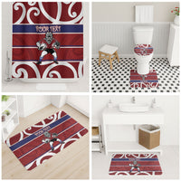 Southland Custom Rugby New Zealand Bathroom Set Aotearoa Maori Pukana Tiki Mascot