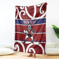 Southland Custom Rugby New Zealand Blanket Aotearoa Maori Pukana Tiki Mascot