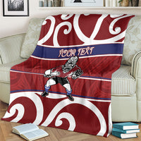 Southland Custom Rugby New Zealand Blanket Aotearoa Maori Pukana Tiki Mascot