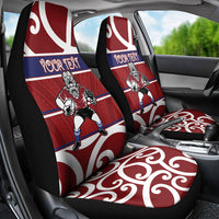 Southland Custom Rugby New Zealand Car Seat Cover Aotearoa Maori Pukana Tiki Mascot