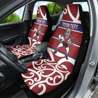 Southland Custom Rugby New Zealand Car Seat Cover Aotearoa Maori Pukana Tiki Mascot