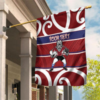 Southland Custom Rugby New Zealand Garden Flag Aotearoa Maori Pukana Tiki Mascot